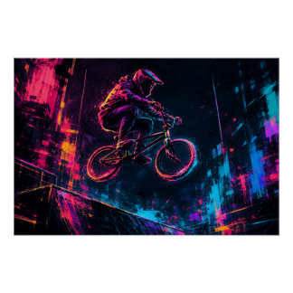 Póster Neon BMX