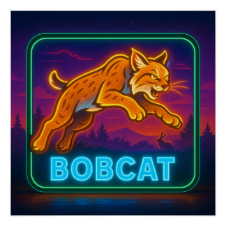 Póster Neon Bobcat Poster