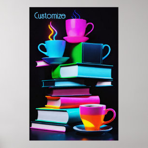 Poster Neon Books E Café 3