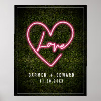 Neon Boxwood Love Heart Weding Welcome