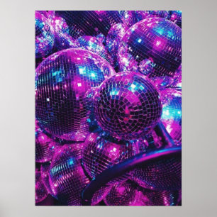 Poster Neon Color Disco Ball