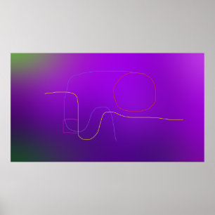 Poster Neon Contours
