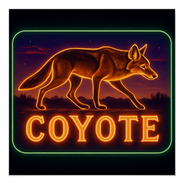 Póster Neon Coyote Poster (Frente)