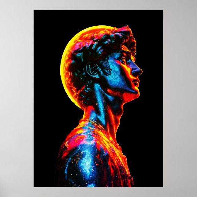 Poster Neon David Statue  (Frente)