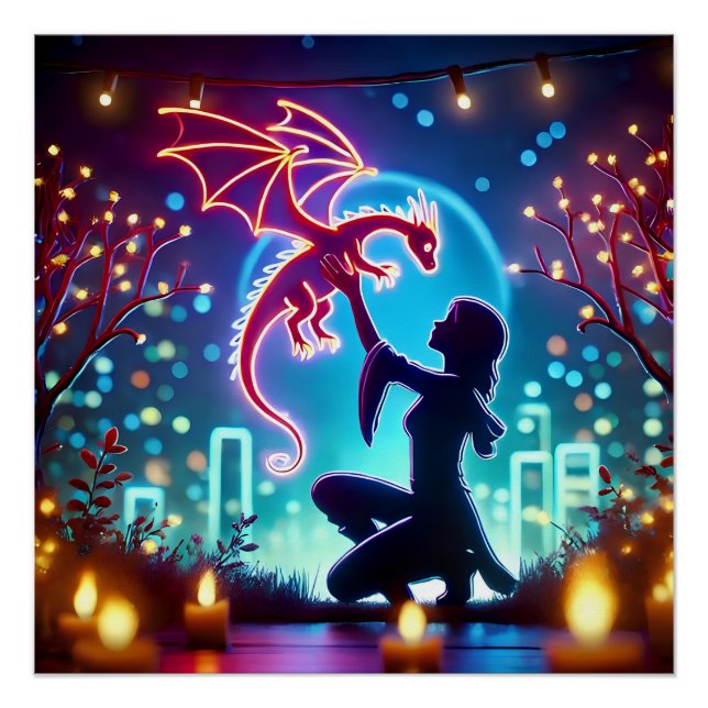 Póster  neon dragon trainer (Frente)