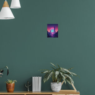 Poster Neon Dreams: Arte de Muro de Futurismo Retroativo