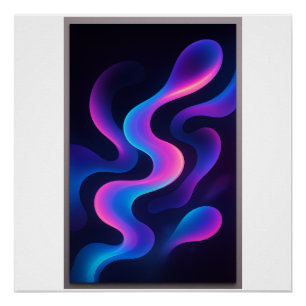 Póster Neon Dreams Posters Abstratos  Moderno Colorido