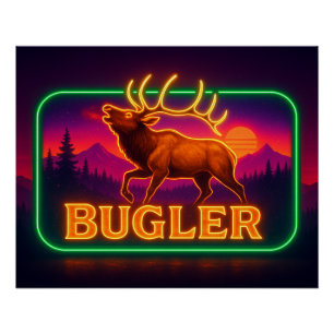 Póster Neon Elk Poster