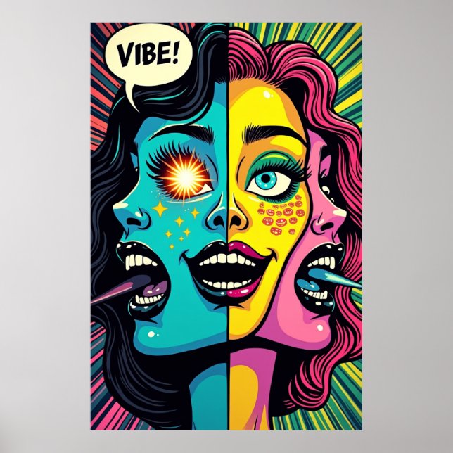 Poster Neon Emotions: Glitch in the Grid (Frente)