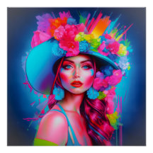 Neon Fantasy Floral Retrato