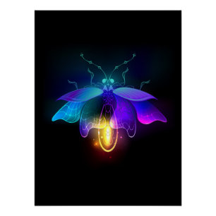Póster Neon Firefly a preto