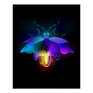 Póster Neon Firefly a preto