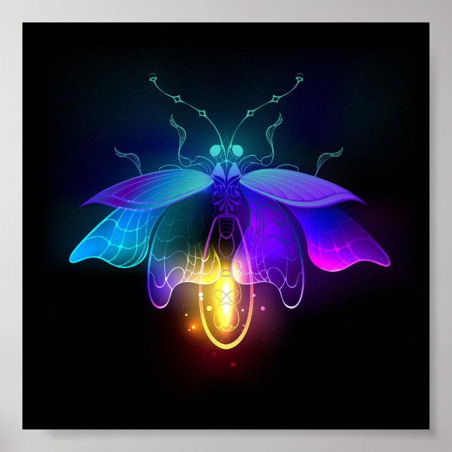 Poster Neon Firefly a preto (Frente)