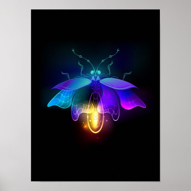 Poster Neon Firefly a preto (Frente)