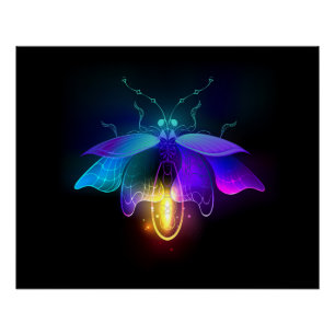 Póster Neon Firefly a preto