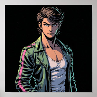 Poster "Neon Fury: Anime Outlaw Edition"