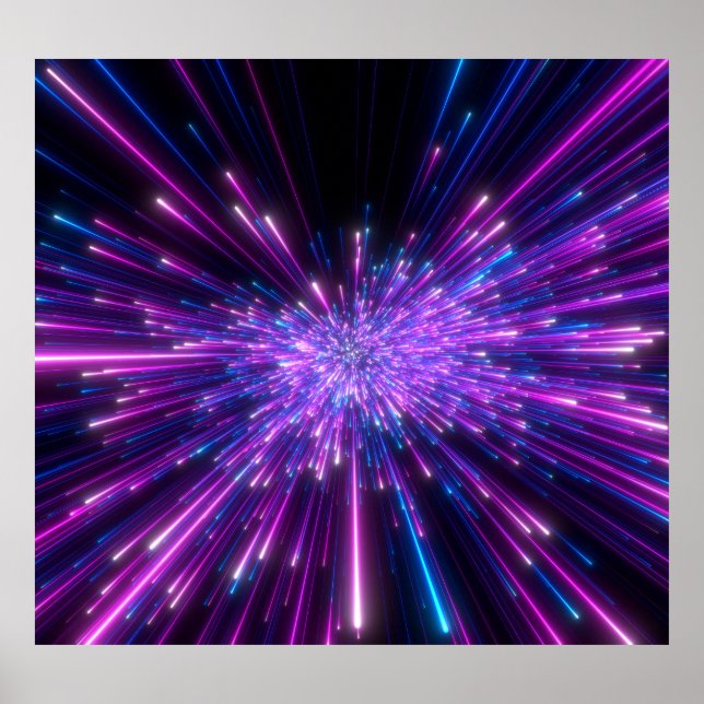 Poster Neon Galaxy - Fundo do Abstrato Cósmico (Frente)