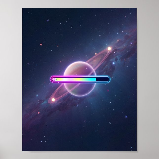 Poster Neon Galaxy Loading Planet (Frente)