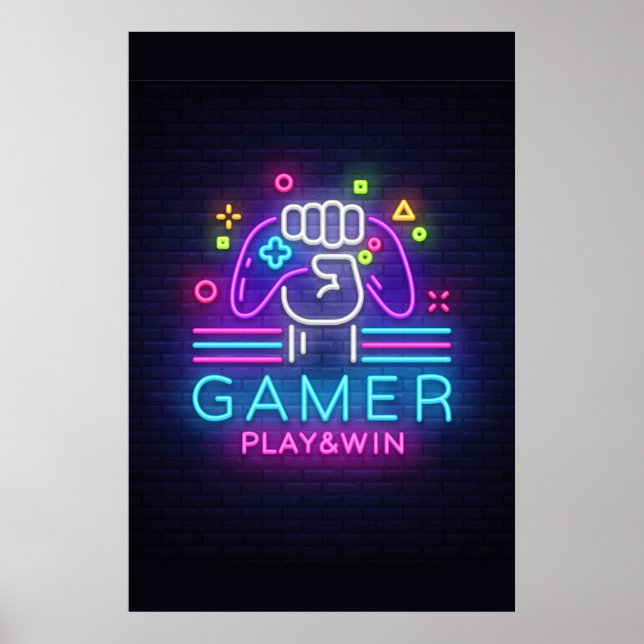 Poster Neon Gamer (Frente)