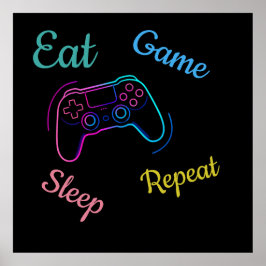 Poster Neon gaming design customizable