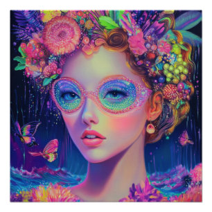 Póster Neon Garden Goddese
