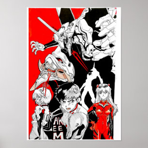 Poster Neon Genesis Evangelion fanart @Akeemakart
