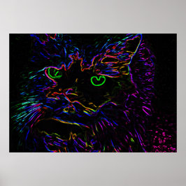 Poster Neon Glow Cat