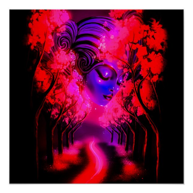 Póster Neon Goddess in Enchanted Forest (Frente)