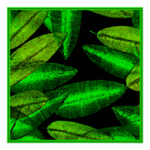 Póster Neon Green deixa Comprar de arte agora