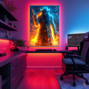 Poster Neon Gunslinger – Fora da Lei Cyberpunk do Oeste