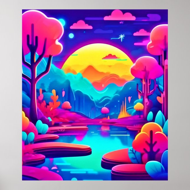 Poster Neon Jungle Dream Art (Frente)