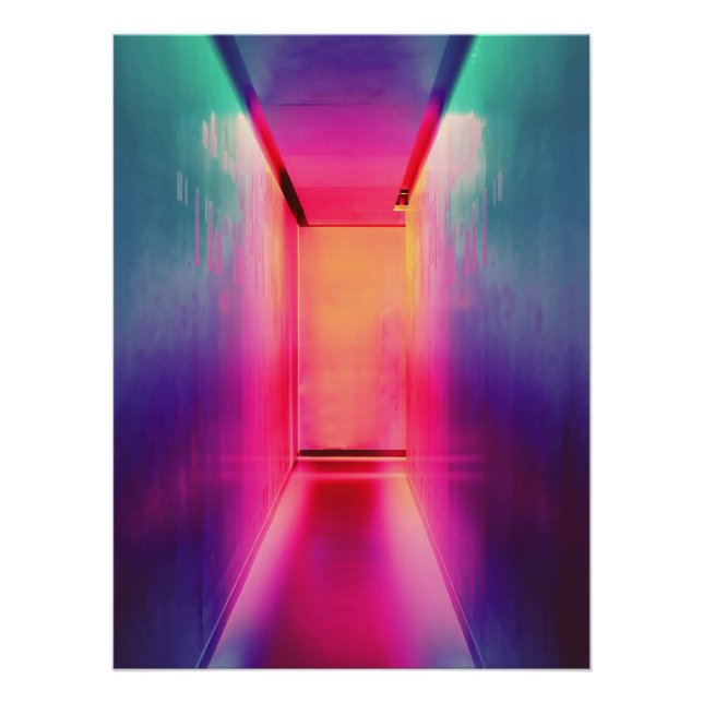 Póster Neon Liminal Hallway (Frente)