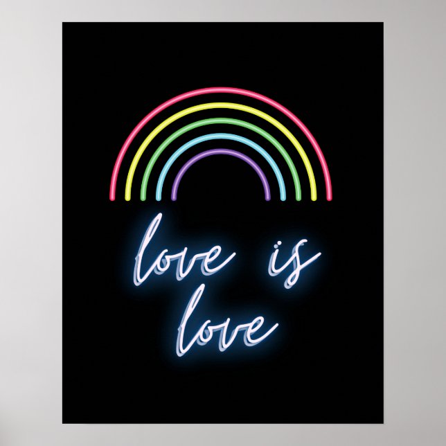 Poster Neon Love É Love Rainbow (Frente)