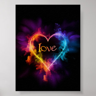 Poster Neon "Love" Heart