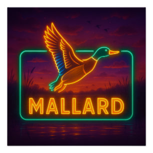 Póster Neon Mallard Poster