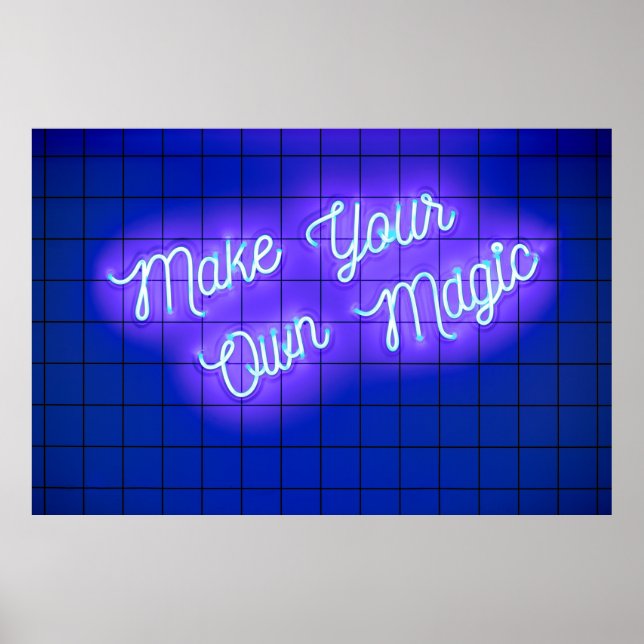 Poster Néon manuscrito brilhando texto torna sua própria  (Frente)
