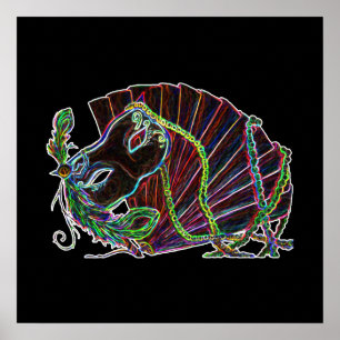 Poster neon Mascarada