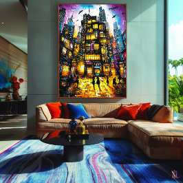 Poster Neon Metropolis - Surreal Urban Nightscape