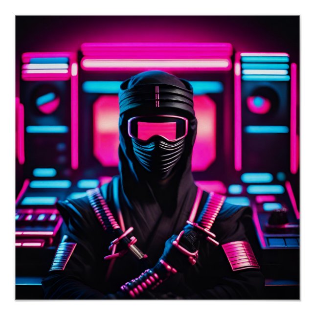 Póster neon ninja (Frente)