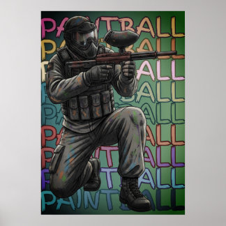 Poster Neon Paintball Warrior 