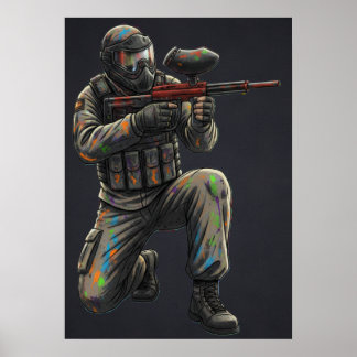 Poster Neon Paintball Warrior 