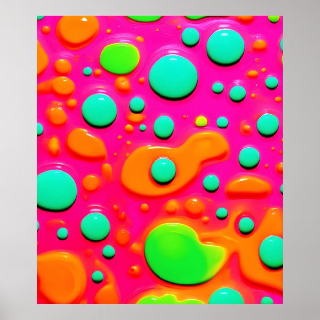 Poster Neon Painting Bubble Art (Frente)