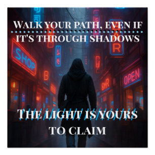 Póster Neon Path - Cyberpunk Beco Poster