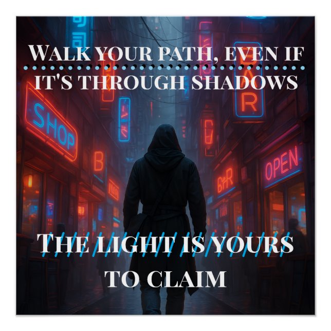 Póster Neon Path - Cyberpunk Beco Poster (Frente)