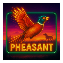 Póster Neon Pheasant Poster