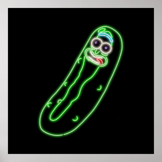 Poster Neon Pickle Rick Black