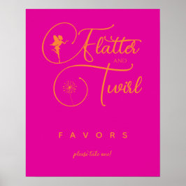 Poster Neon Pink Minimalist Fairy Favors