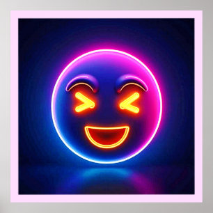 Poster Neon Rindo Emoji Joy