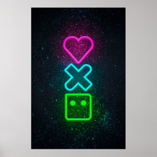 Poster Neon Símbolos Neon Artista Neon Led Sinais Neon Ga