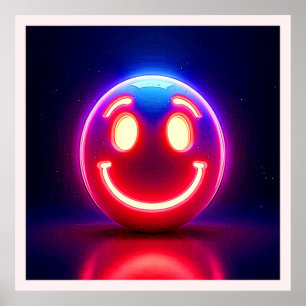 Poster Neon Smile: Feliz Brilho